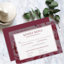 Elegante Rosa RSVP Tarjeta Boda Romántica Rosa