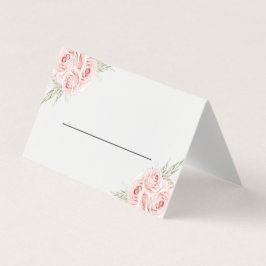 Elegante Rosa Rubor Pink Floral Boda Tarjeta Place