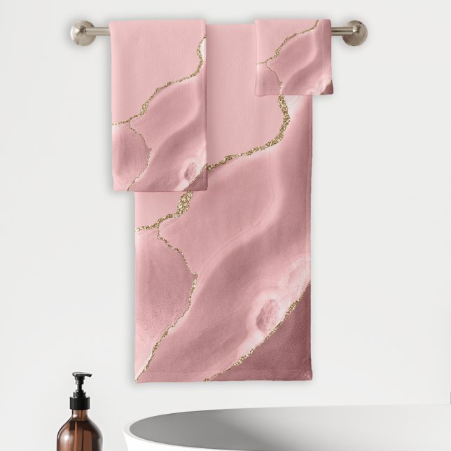 Elegante rosa suave ágata con brillo dorado (Subido por el creador)