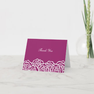 Elegante Rosa Tarjeta de agradecimiento