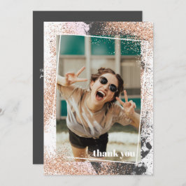 Elegante Rosa Tarjeta de agradecimiento por gradua