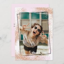 Elegante Rosa Tarjeta de agradecimiento por gradua