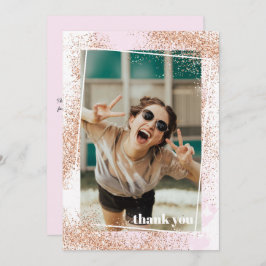 Elegante Rosa Tarjeta de agradecimiento por gradua