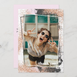 Elegante Rosa Tarjeta de agradecimiento por gradua