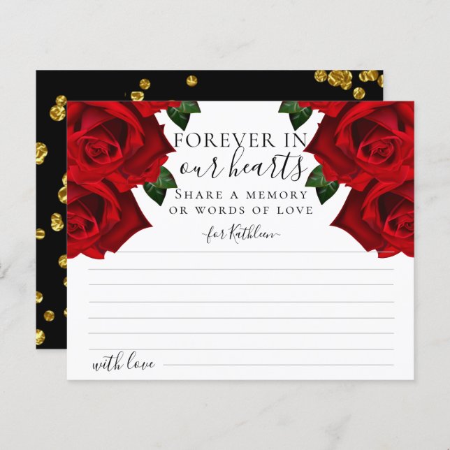 Elegante Rosa turco rojo comparte tarjeta de memor (Anverso / Reverso)