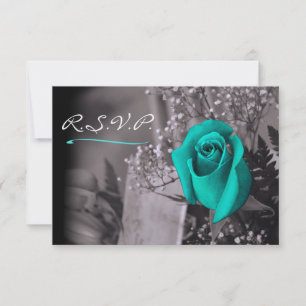 Elegante Rosa turquesa en Gris cálido RSVP