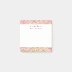 Elegante Rosa Una Nota De Notas Pegajosas Personal