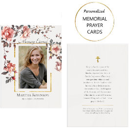 Elegante Rosa Vines Memorial Tarjeta Ortodoxa Orat