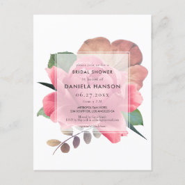 Elegante rosa vintage Ducha de novia Invitación