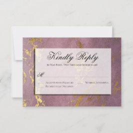Elegante Rosa y Gold RSVP Responder