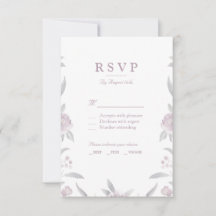 Elegante rosado floral Chinoiserie Wedding RSVP