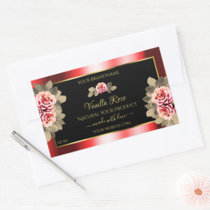 Elegante Rosas de color rojo negro con etiquetas d