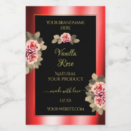 Elegante Rosas de color rojo negro con etiquetas d
