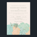 Elegante Rosas de la pintura Mint Invitación a la<br><div class="desc">Elegante suite de invitados de boda floral con rosas de melocotón, rosas de menta, flores azules y tipografía moderna y elegante. Algunos elementos de Fish Scraps. ***TENGA EN CUENTA que si cambia el tipo de letra o el tamaño del tipo de letra, puede alterar la forma en que se imprime...</div>