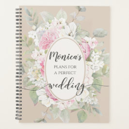 Elegante Rosas florales y planificador de bodas de