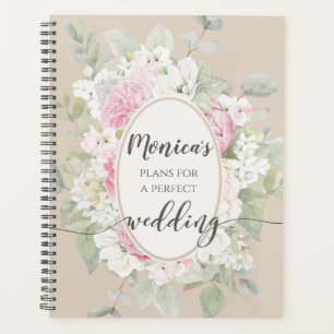 Elegante Rosas florales y planificador de bodas de