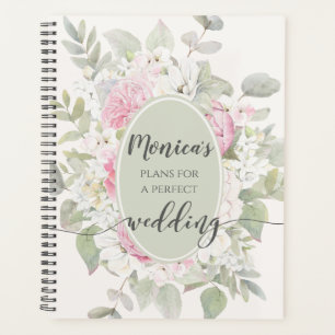 Elegante Rosas florales y planificador de bodas de