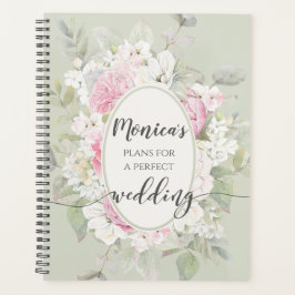 Elegante Rosas florales y planificador de bodas de
