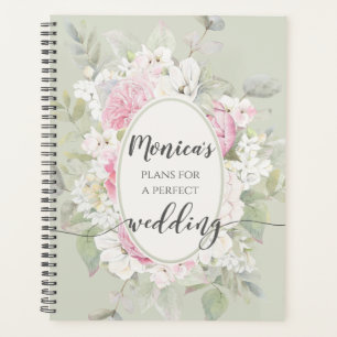 Elegante Rosas florales y planificador de bodas de