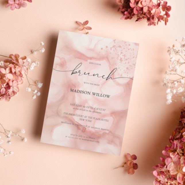 Elegante Rosé Brunch Romano Invitación a ducha de  (Subido por el creador)