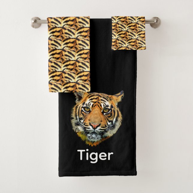 Elegante rostro de tigre en negro personalizado (In situ)