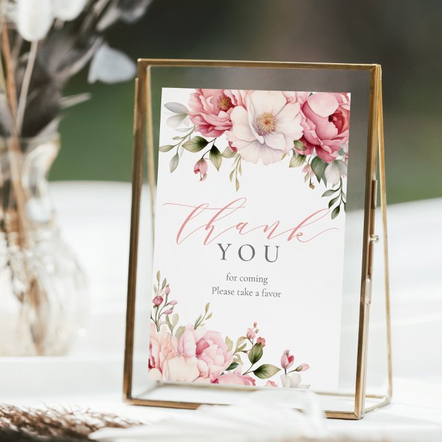 Elegante Rótulo Baby Shower Favorito de Flores Ros (Subido por el creador)