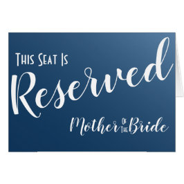 Elegante Rótulo Boda de asiento reservado azul med