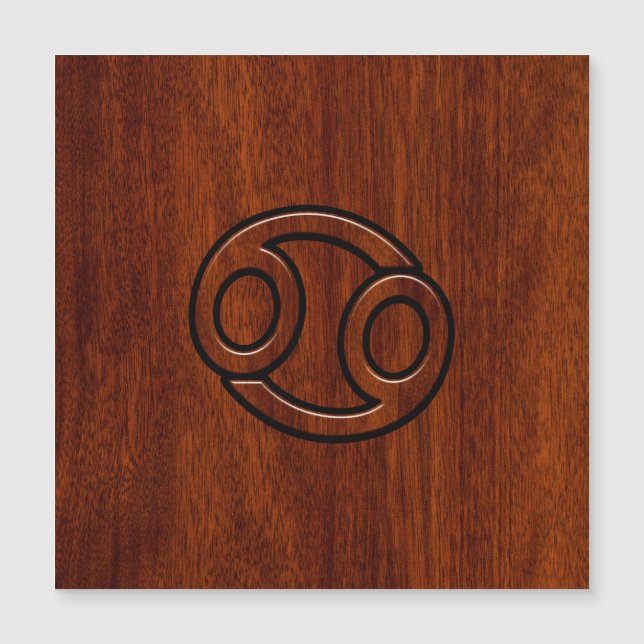 Elegante Rótulo de cáncer en decoración caoba (Anverso)