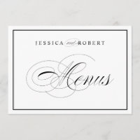 Elegante Rótulo de menús de boda frontera negra