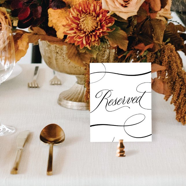 Elegante Rótulo de mesa reservada para Boda de gui (Subido por el creador)