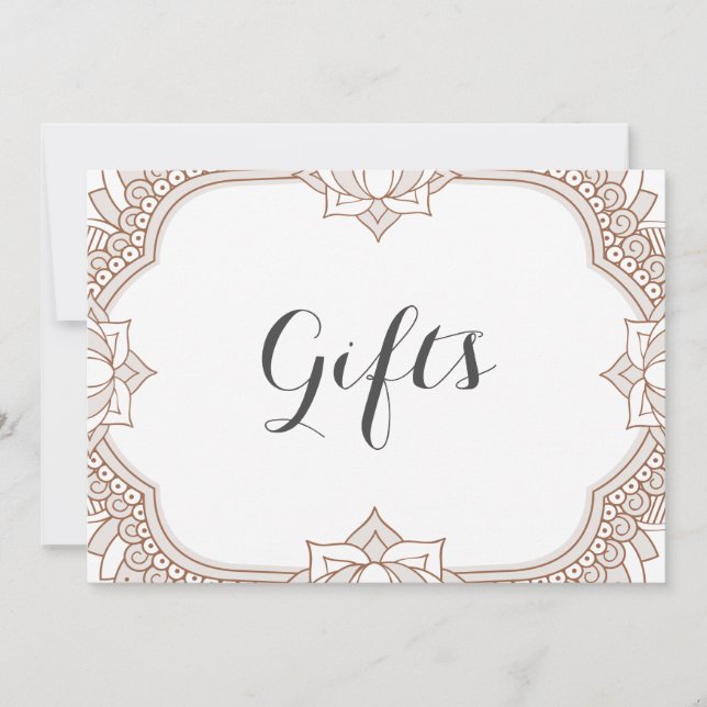 Elegante Rótulo Mehndi Gifts (Anverso)
