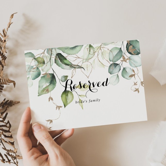 Elegante Rótulo reservado Boda de Verdor de Oro (Subido por el creador)