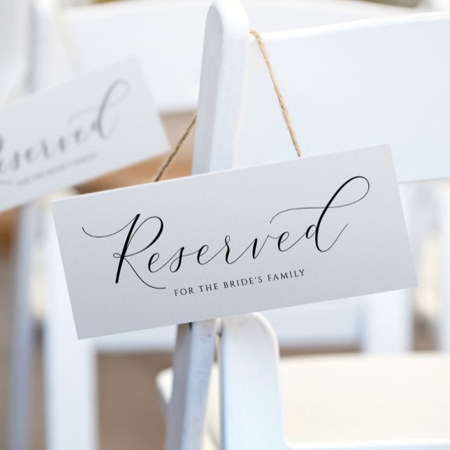Elegante Rótulo reservado de boda para colgarse en (Elegant Wedding Reserved Cards to Hang on Chairs)