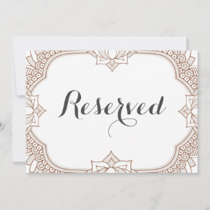 Elegante Rótulo reservado de Mehndi