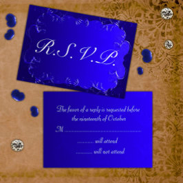 Elegante Royal Blue Wedding RSVP