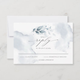 Elegante RSVP Acuarela Foliage Dusty Blue