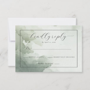 Elegante RSVP Acuarela Verde