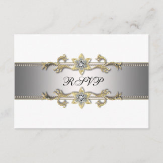 Elegante RSVP Blanco y Dorado