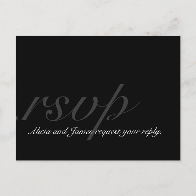 Elegante RSVP Boda de postales Monogramas (Anverso)