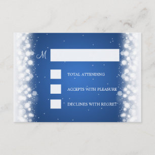 Elegante RSVP Boda Magic Sparkle Blue