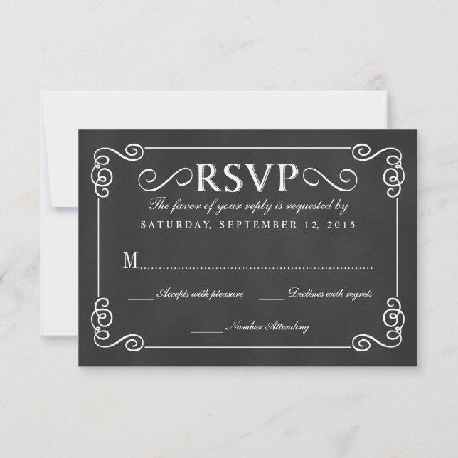 Elegante RSVP Boda Rustica de Cartón (Anverso)
