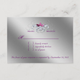 Elegante RSVP Boda Tarjeta de respuesta Sparkle Pu