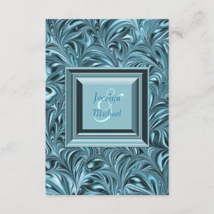 Elegante RSVP de boda azul turquesa
