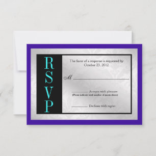 Elegante RSVP de boda con espiral de damasco flora