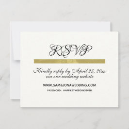 Elegante RSVP de boda de marfil