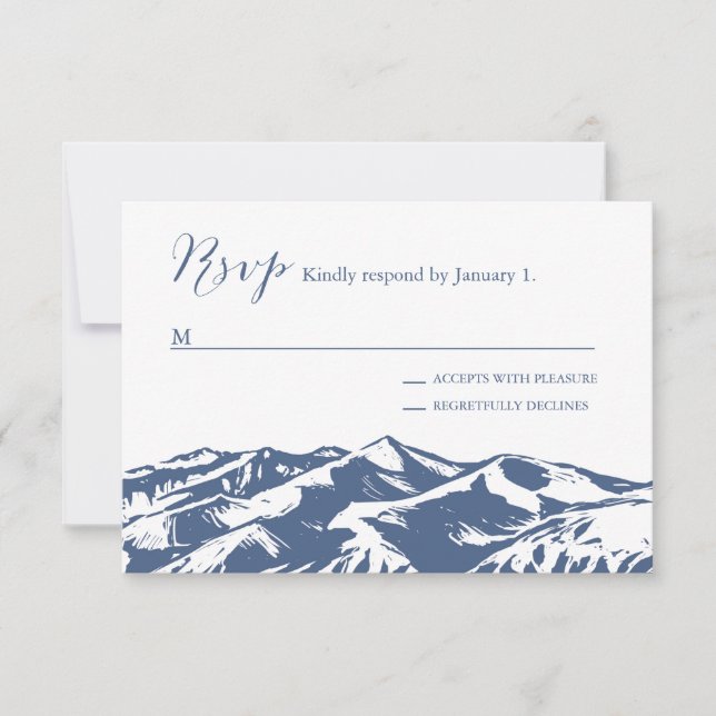 Elegante RSVP de boda de montaña (Anverso)