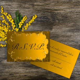 Elegante RSVP de Boda de Oro