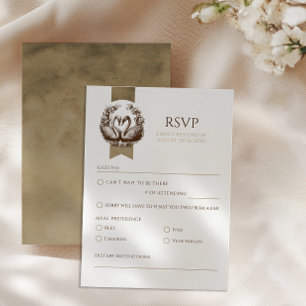 Elegante RSVP de Boda del Lago Cisne del Otoño