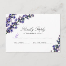 Elegante RSVP de Boda Lavanda