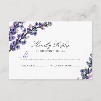 Elegante RSVP de Boda Lavanda